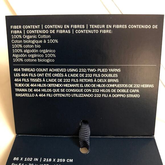 Ralph Lauren Organic Cotton Percale Palmer Full Flat Sheet White Pale Sky Blue - Picture 8 of 10